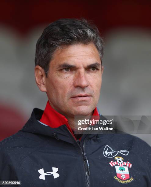 Southampton manager Mauricio Pellegrino looks on durin the Pre Season Friendly match between Brentford and Southampton at Griffin Park on July 22,...