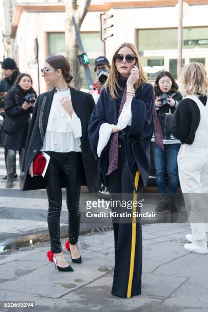 Editorial Director and Director of Partnerships for OliviaPalermo.com Jillian Magenheim with Model and Actress Olivia Palermo wearing Joseph trousers...