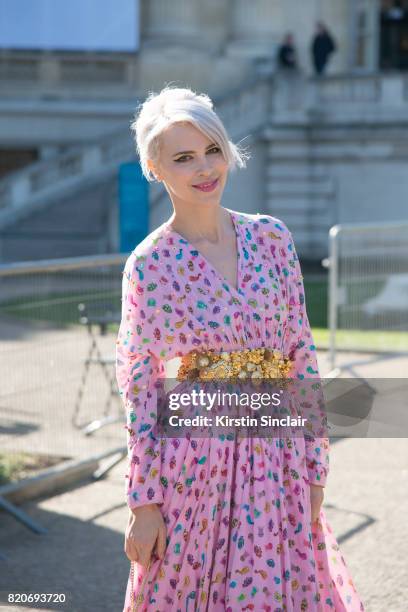 Singer Aria Crescendo wears a Manish Arora dress on day 3 during Paris Fashion Week Autumn/Winter 2017/18 on March 2, 2017 in Paris, France.