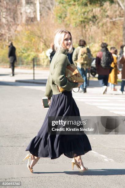 Fashion blogger Charlotte Groeneveld wears all Chloe on day 3 during Paris Fashion Week Autumn/Winter 2017/18 on March 2, 2017 in Paris, France.