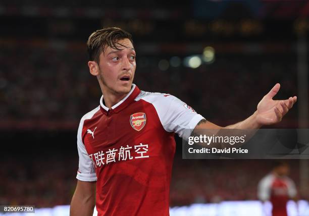 Mesut Ozil of Arsenal during the match between Arsenal and Chelsea at Birds Nest on July 22, 2017 in Beijing, China.