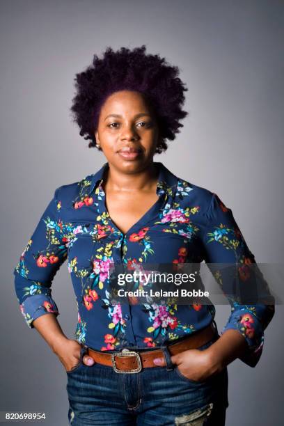 portrait of african american woman - black blouse stock pictures, royalty-free photos & images