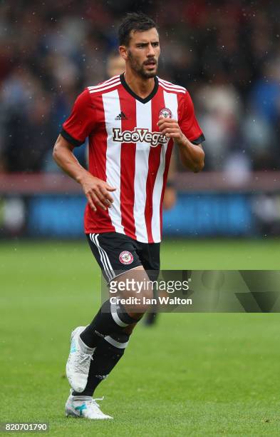 Maxime Colin of Brentford in action during the Pre Season Friendly match between Brentford and Southampton at Griffin Park on July 22, 2017 in...