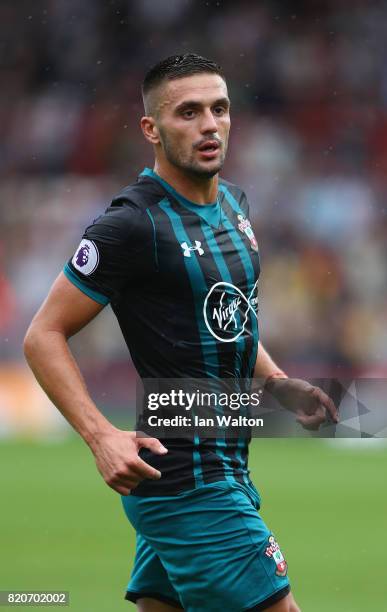 Dusan Tadic of Southampton during the Pre Season Friendly match between Brentford and Southampton at Griffin Park on July 22, 2017 in Brentford,...