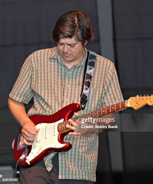 Jesse Valenzuela of the Gin Blossoms perfoms at the 2008 Quick Chek New Jersey Festival of Ballooning at Solberg Airport on July 25, 2008 in...