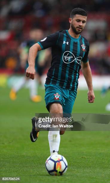 Shane Long of Southampton during the Pre Season Friendly match between Brentford and Southampton at Griffin Park on July 22, 2017 in Brentford,...