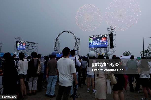 Xxx during the ceremony marking the 200 days to go to the PyeongChang Winter Olympic Games on July 22, 2017 in Chuncheon, South Korea.