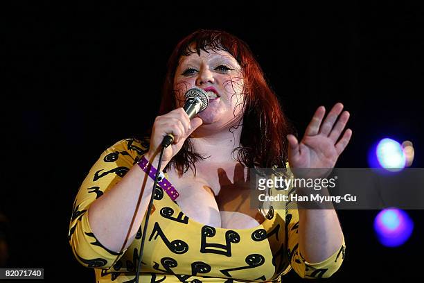 Beth Ditto of Gossip performs on stage during day two of the Incheon Pentaport Rock Festival 2008 on July 26, 2008 in Incheon, South Korea.