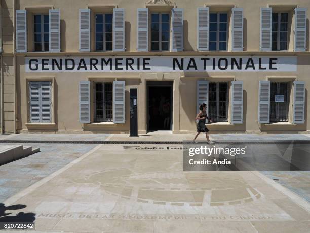 Saint-Tropez : the famous police station in Place Blanqui, where 'Le gendarme de Saint Tropez' featuring Louis de Funes was filmed, now housing the...