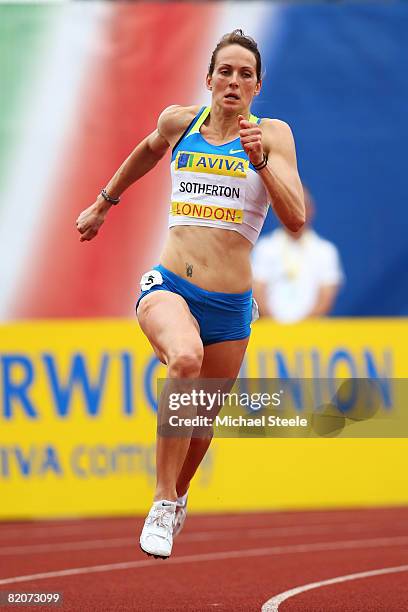 Kelly Sotherton of Great Britain and Northern Ireland competes in the Women's Four Event Challenge Final 200 Metres during day 2 of the Norwich Union...