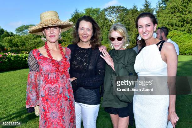 Carol Mack, Lisa McCarthy, Lisa Jackson and Alexia Hamm Ryan attend ARF in the Garden of Peter Marino at a Private Residence on July 15, 2017 in...