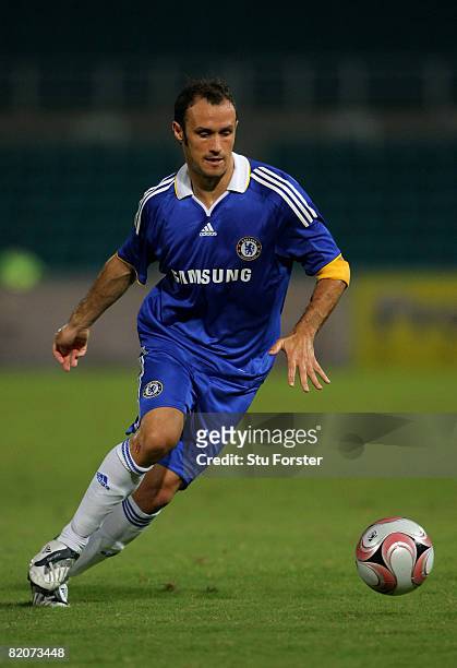 Chelsea player Ricardo Carvalho runs with the ball during the Macau International Football challenge between Chelsea and Chengdu Blades FC at Macau...