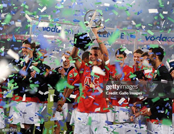 July 26: Manchester United celebrate after winning during the Vodacom Challenge pre-season friendly match between Kaizer Chiefs and Manchester United...