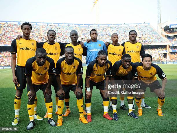 July 26: Players of Kaizer Chiefs line up for a team photograph during the Vodacom Challenge pre-season friendly match between Kaizer Chiefs and...