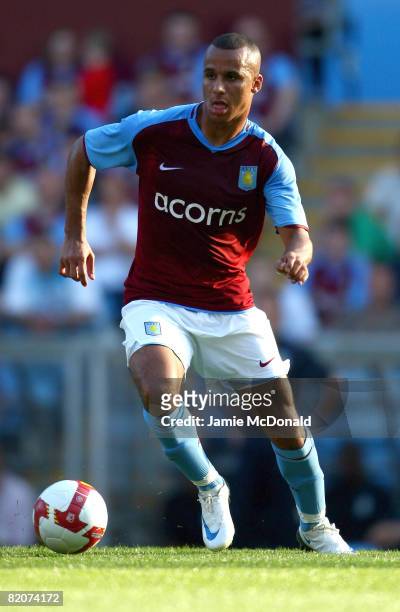 Gabriel Agbonlahor of Aston Villa in action during the UEFA Intertoto Cup third round, second leg match between Aston Villa and Odense BK at Villa...
