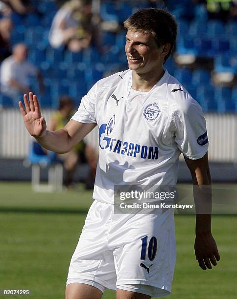 Andrey Arshavin of FC Zenit Saint Petersburg reacts during the Russian Football League Championship match between FC Dynamo and FC Zenit at the...