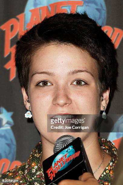 Actress Hannah Bailey attends an autograph signing on July 25, 2008 at Planet Hollywood in New York City.