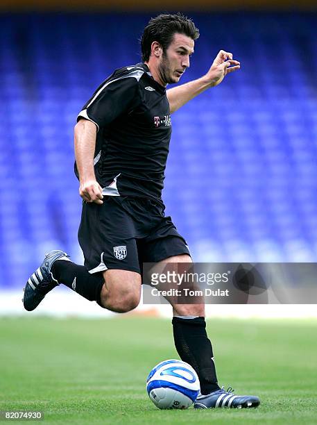 Carl Hoefkens of West Bromwich Albion in action during the Pre Season Friendly match between Ipswich Town and West Bromwich Albion at The Portman...
