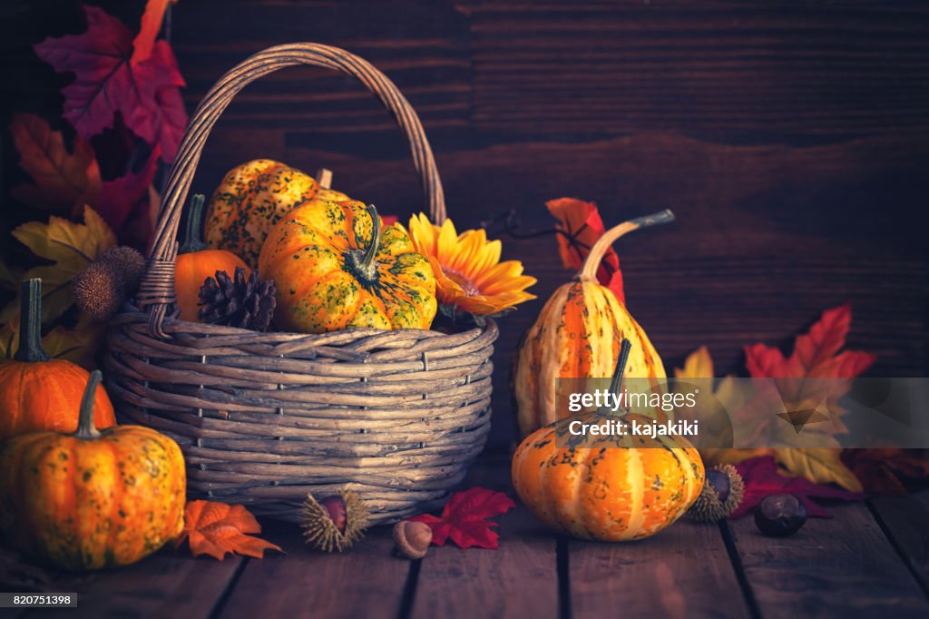 Decorated Autumn Basket