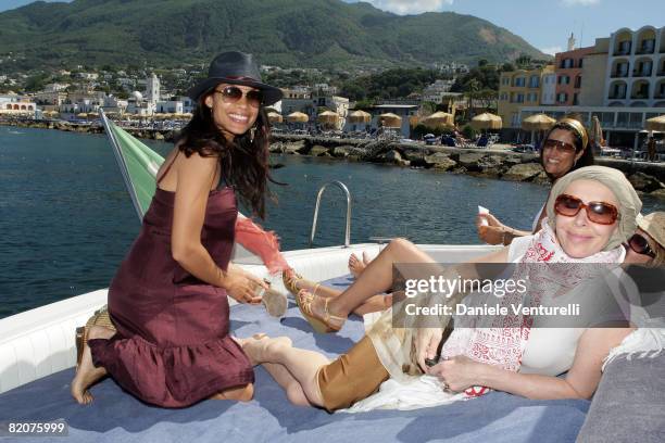 Rosario Dowson and Trudy Styler attend day fourth of the Ischia Global Film And Music Festival on July 19, 2008 in Ischia, Italy.