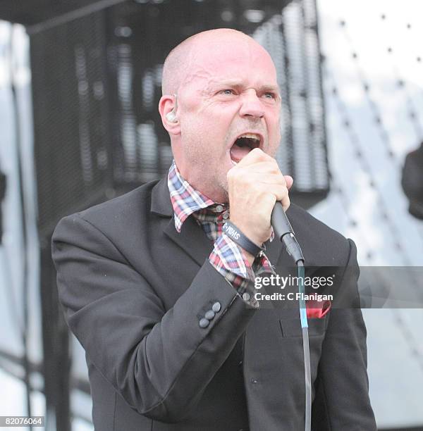 Vocalist Gordon Downie of The Tragically Hip performs on day two of the 2008 Pemberton Music Festival on July 26, 2008 in Pemberton, British...