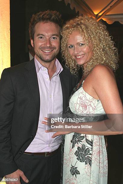 Sebastian Hoffner and Nadja Mickeley attend the Petra Fashion Award on July 26, 2008 in Duesseldorf, Germany.