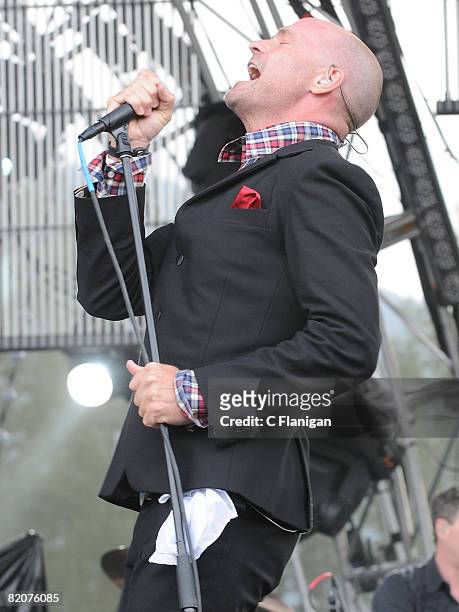 Vocalist Gordon Downie of The Tragically Hip performs on day two of the 2008 Pemberton Music Festival on July 26, 2008 in Pemberton, British...