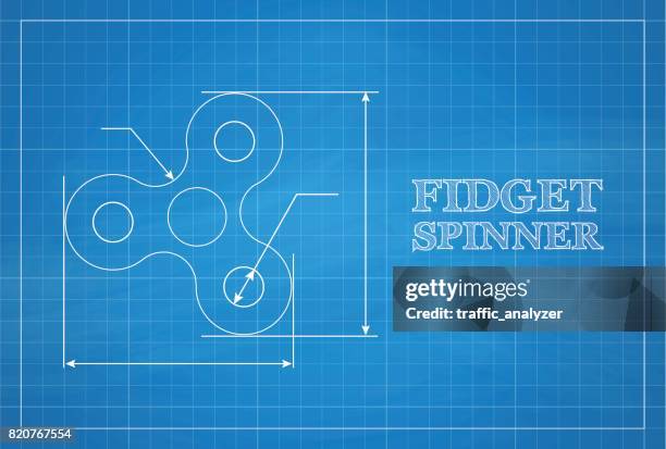 fidget spinner blueprint - failed invention stock illustrations