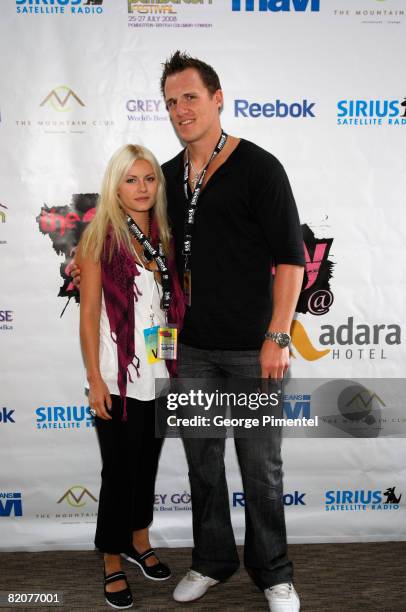 Actress, Elisha Cuthbert and Calgary Flames' defenseman Dion Phaneuf visit The Artist Sanctuary presented by Sirius Satellite Radio - Produced by...