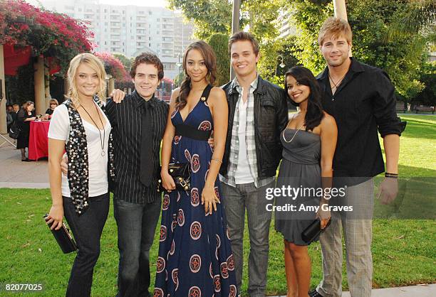 Spencer Grammer, Danny Weaver, Amber Stevens, Zack Lively, Dilshad Vadsaria and Aaron Hill attend the Academy Of Television Arts & Sciences Costume...