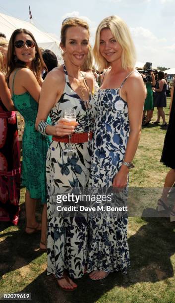 Sarah Woodhead and Jemma Kidd attend the annual Cartier International Polo Day, at the Cartier Marquee in Great Windsor Park on July 27, 2008 in...