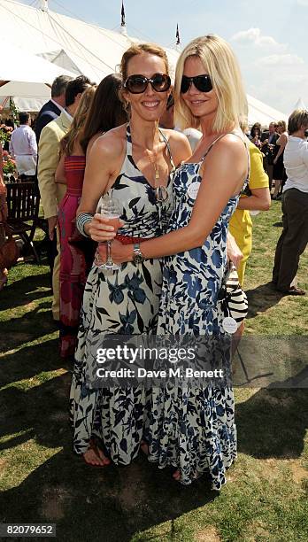 Sarah Woodhead and Jemma Kidd attend the annual Cartier International Polo Day, at the Cartier Marquee in Great Windsor Park on July 27, 2008 in...