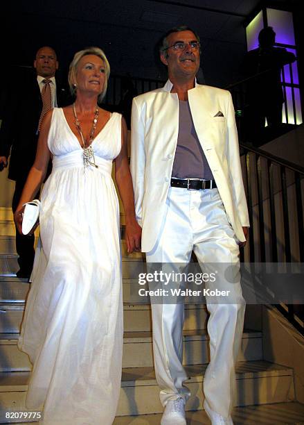 Host Sabine Christiansen and her husband Norbert Medus attend the wedding celebrations of Udo Walz and his partner Carsten Thamm at the China Club on...