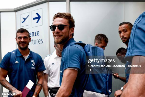 Juventus bus on July 20, 2017 in Turin, Italy.