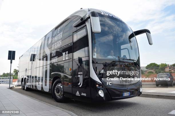 Juventus bus on July 20, 2017 in Turin, Italy.