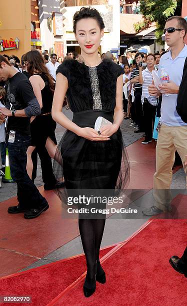 Actress Isabella Leong arrives at the American Premiere of "The Mummy: Tomb Of The Dragon Emperor at the Gibson Amphitheatre on July 26, 2008 in...