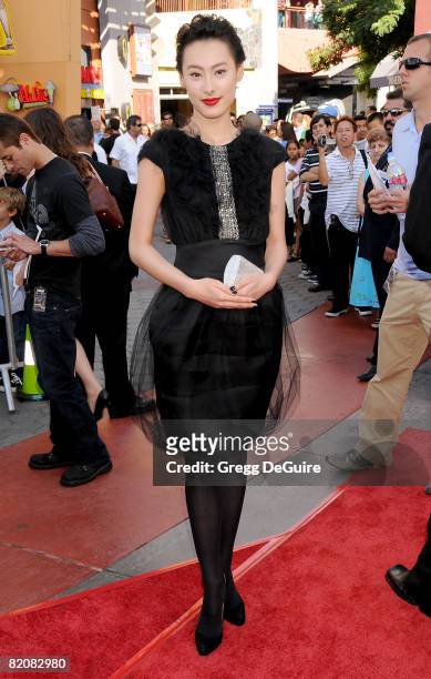 Actress Isabella Leong arrives at the American Premiere of "The Mummy: Tomb Of The Dragon Emperor at the Gibson Amphitheatre on July 26, 2008 in...