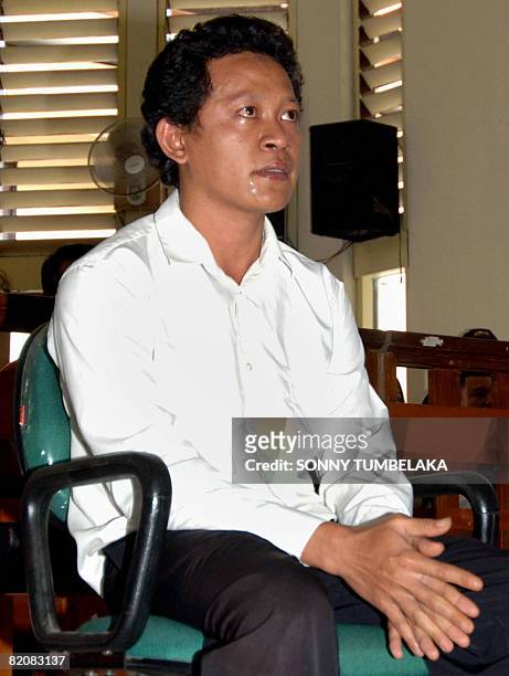 Ahmad Fahrul Rozi , accused of killing Australian woman Heidi Murphy seats during his trial at a Denpasar court in Bali island on July 28, 2008....