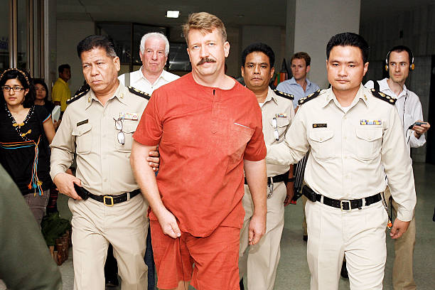 Russian Viktor Bout arrives at Bangkok Supreme Court on July 28 in Bangkok, Thailand. A Thai court postponed the extradition hearing, for a second...