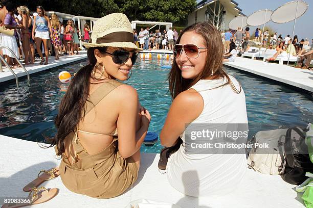 Kim Kardashian and Ali Sims during McDonald's Big Mac 40th Birthday Party at Project Beach House in Malibu, CA on July 27, 2008.