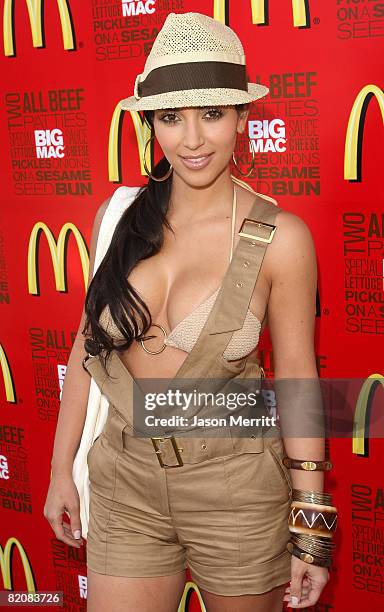 Kim Kardashian at McDonald's Big Mac 40th Birthday Party at Project Beach House in Malibu, CA on July 27, 2008.