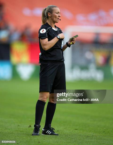 Referee Monika Mularczyk during the UEFA Women's Euro 2017 match between Norway and Belgium at Rat Verlegh Stadion on July 20, 2017 in Breda,...