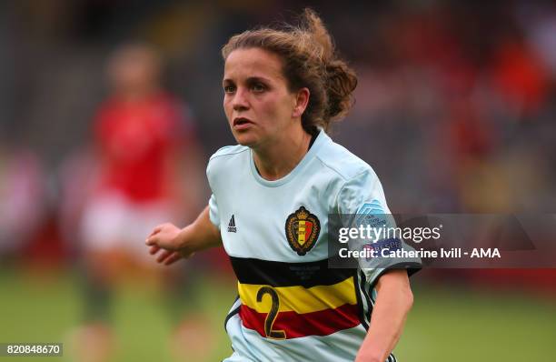 Davina Philtjens of Belgium Women during the UEFA Women's Euro 2017 match between Norway and Belgium at Rat Verlegh Stadion on July 20, 2017 in...