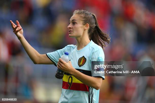 Tessa Wullaert of Belgium Women during the UEFA Women's Euro 2017 match between Norway and Belgium at Rat Verlegh Stadion on July 20, 2017 in Breda,...