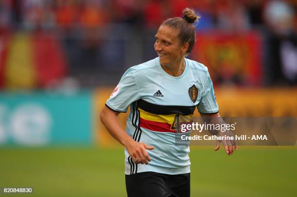 Maud Coutereels of Belgium Women during the UEFA Women's Euro 2017 match between Norway and Belgium at Rat Verlegh Stadion on July 20, 2017 in Breda,...