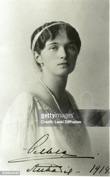 Grand Duchess Olga - daughter of Tsar Nicholas II Romanov of Russia and Empress Alexandra Feodorovna Romanova. Russia, 1914.