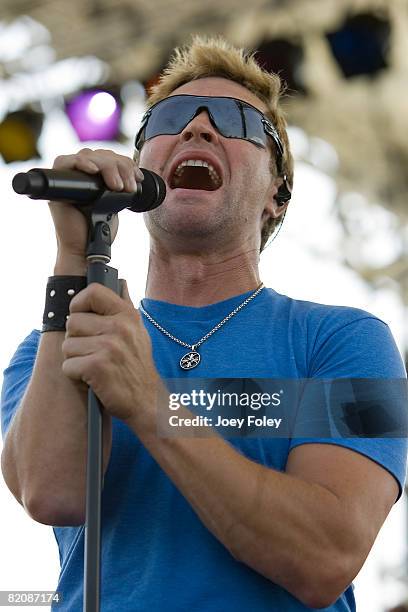 Craig Morgan performs live in concert before the start of the 15th Allstate 400 at the Brickyard at the Indianapolis Motor Speedway on July 27, 2008...