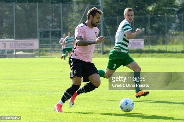 Aleksandar Trajkovski of US Citta di Palermo in action during the Pre-Season Friendly match bewteen US Citta di Palermo and ND Ilirija at Sport Arena...