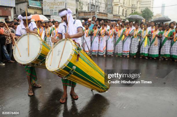 Trinamool Congress observe the 24th Martyrs' Day at Esplanade Crossing on July 21, 2017 in Kolkata, India. The Martyrs' Day is observed annually to...