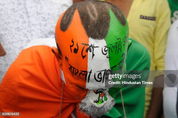 Trinamool Congress observe the 24th Martyrs' Day at Esplanade Crossing on July 21, 2017 in Kolkata, India. The Martyrs' Day is observed annually to...